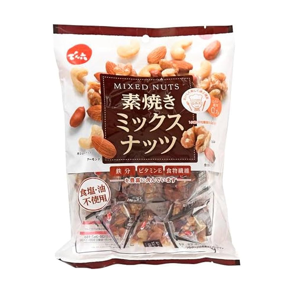 Amazon | でん六 小袋素焼きミックスナッツ 190g | でん六